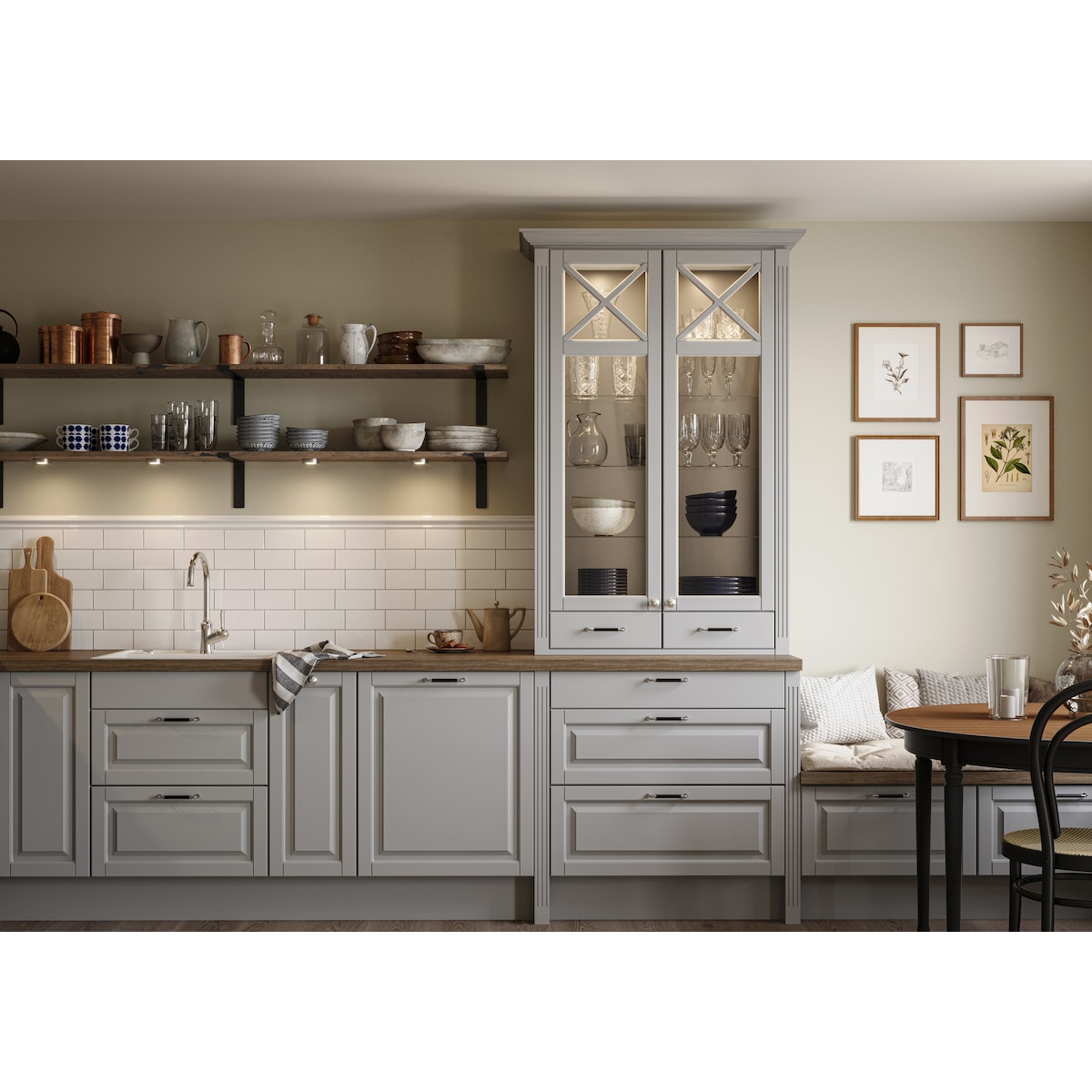 Epoq Heritage herskapelig kronlist 220 cm (Light Grey)