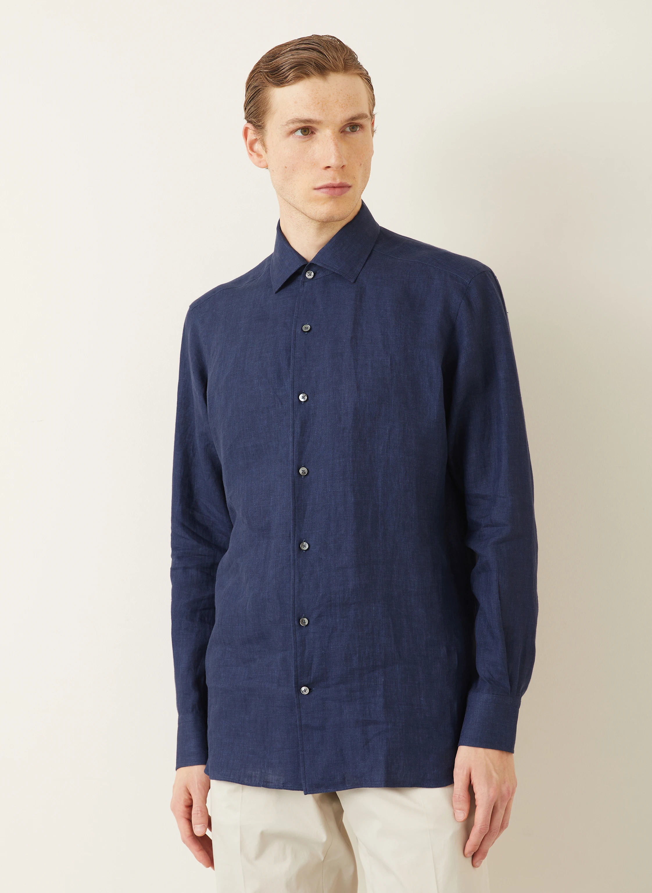 ZEGNA Leinenhemd OASI Comfort Fit
