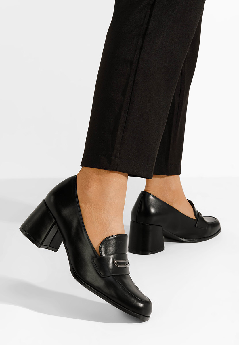 Mocassins à talon noirs Ameliana