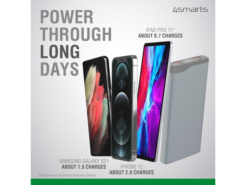 4smarts Powerbank VoltHub Pro 10000 mAh Multiport-Powerbank mit modernen Ladestandards