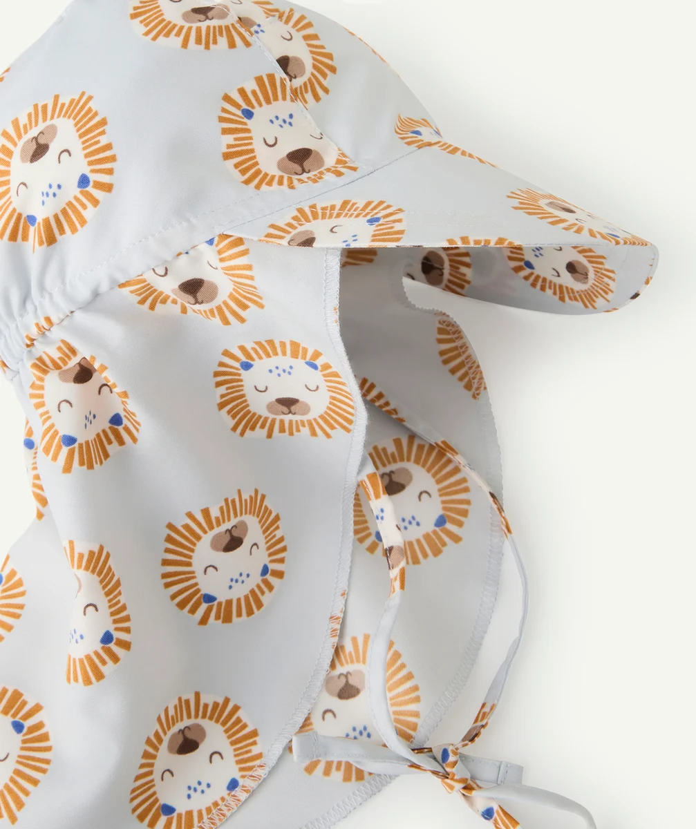 LASSIGCASQUETTE ANTI-UV BÉBÉ GARÇON BLEU AVEC IMPRIMÉ LION