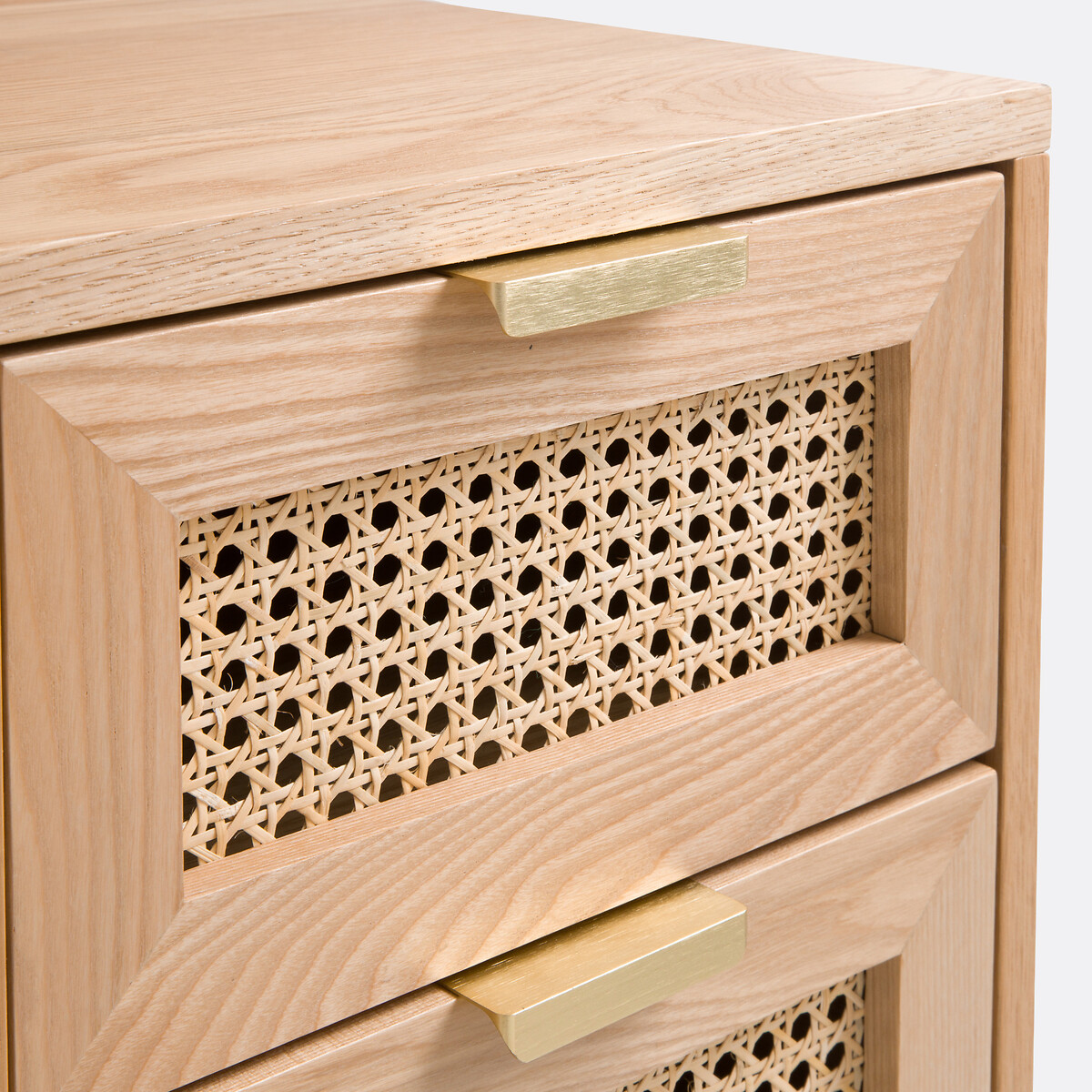 SO'HOME<br>Mesa de escritório dupla em carvalho folheado e rattan, Loris