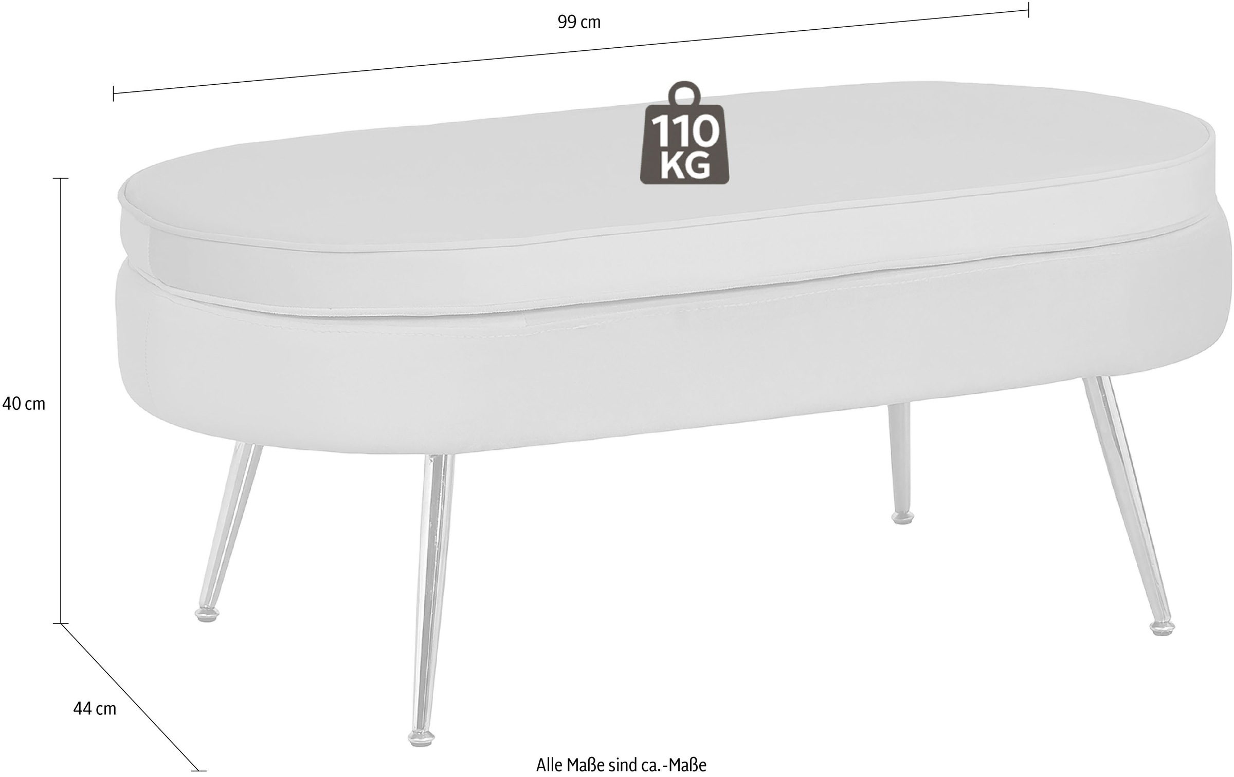 SalesFever Polsterhocker »Clam - Stilvoller Hocker« Elegantes Design in ovaler Form, 99cm Breite