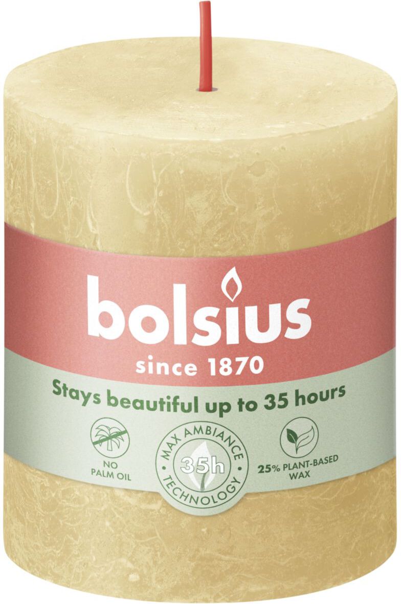 Bolsius stompkaars Shine beige 35 uur D 6,8 x H 8 cm