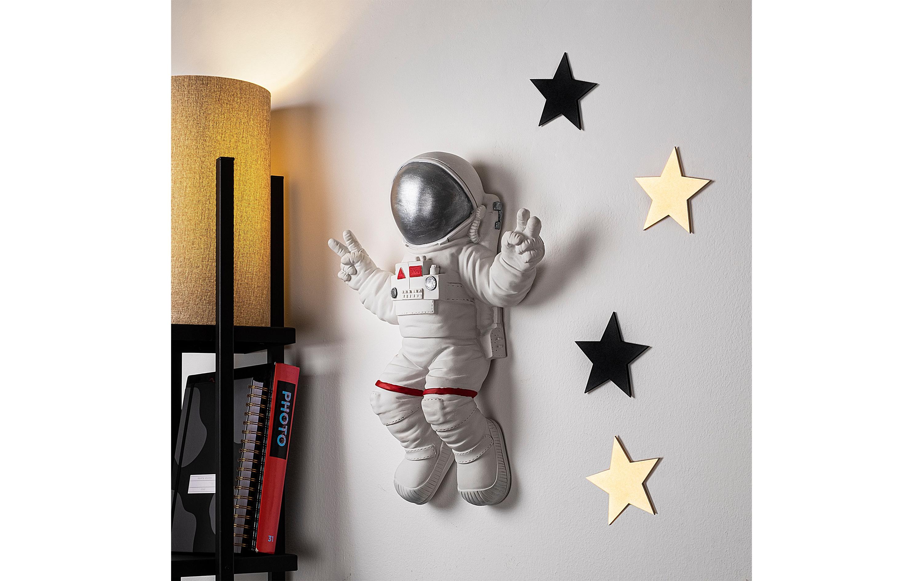 Wanddekoration Astronaut 35 x 48 cm, Silber/WeissWandgestaltung