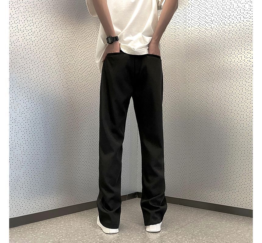 Hushgrain - Hoge taille effen rechte broek