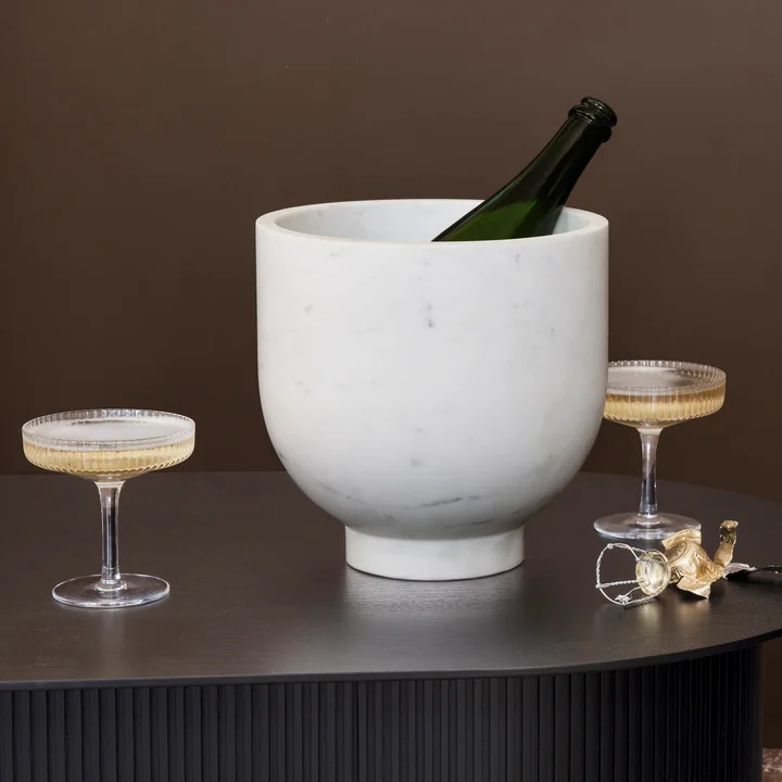 Ferm Living - Alza Champagnerkühler, Marmor weiss