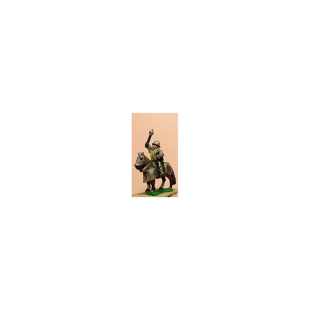 LaterSpanish: Knights, 1400-1420AD in Plate & Tabard with Mace, on Armoured Horse