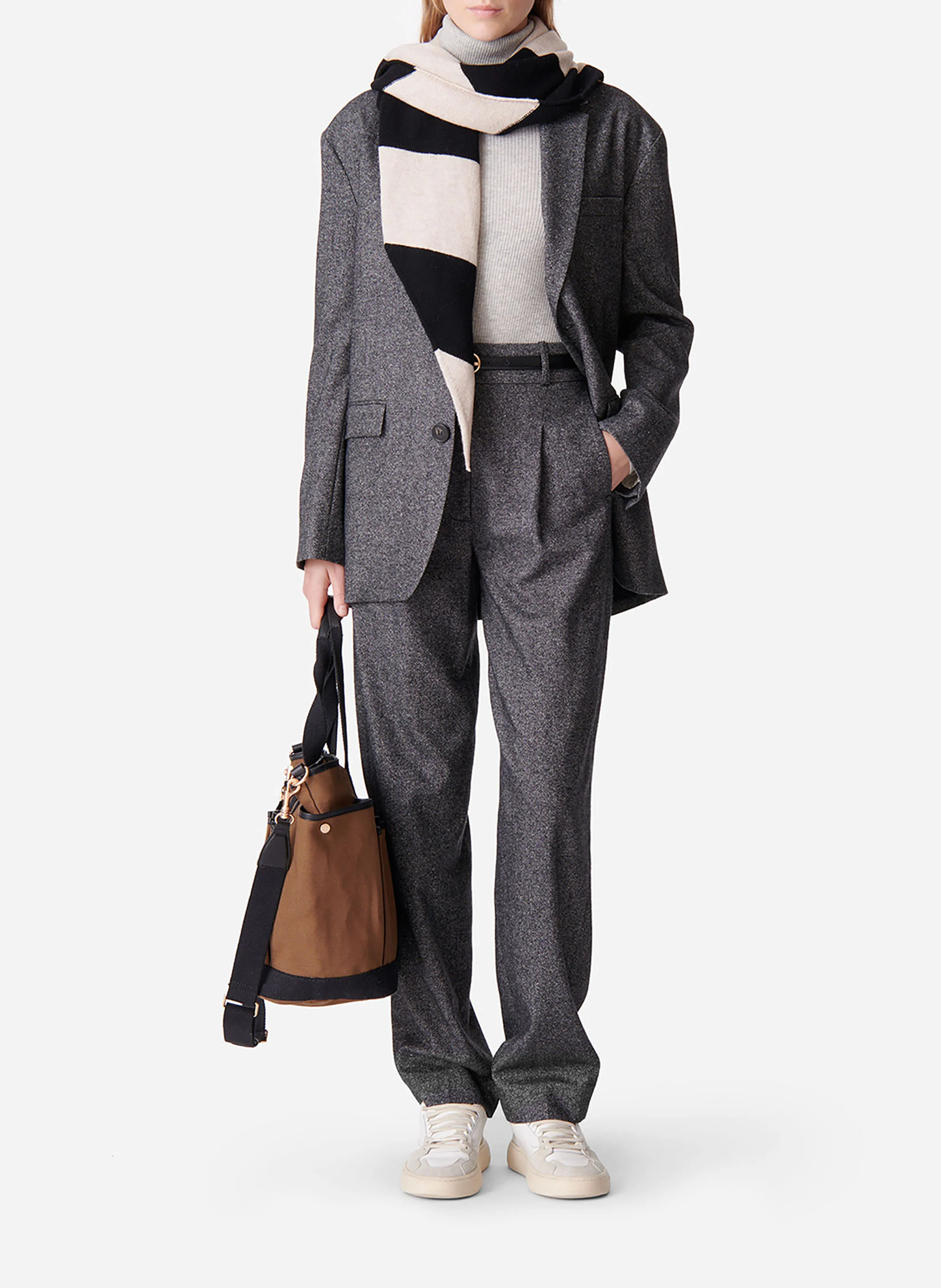 DARIA - Veste de tailleur en coton | Gris