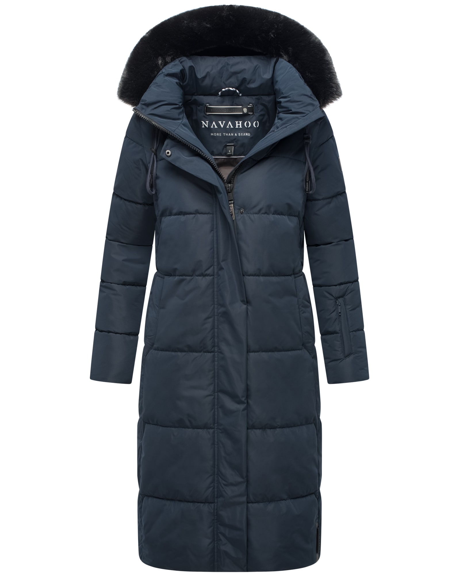NAVAHOO Damen Winter Steppmantel Stepp Jacke Mantel Parka Mit Warm Kapuze & Recyceltes Obermaterial Blitzliebe