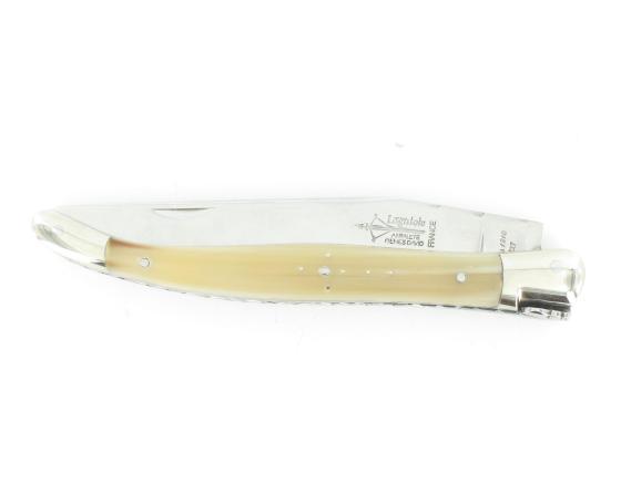 Laguiole - Manche Pointe de Corne - 2 mitres Couteau de Poche par l'Arbalète