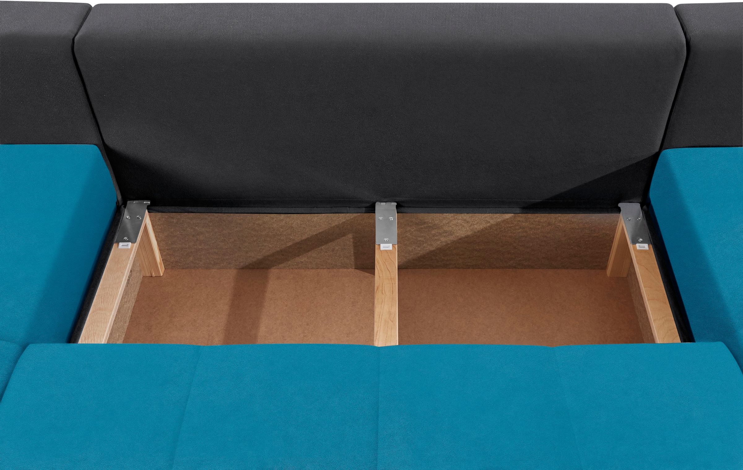 COLLECTION AB Wohnlandschaft »Josy XL U-Form, Breite: 313 cm« mit Bettfunktion, Bettkasten & 2 Zierkissen, Federkern