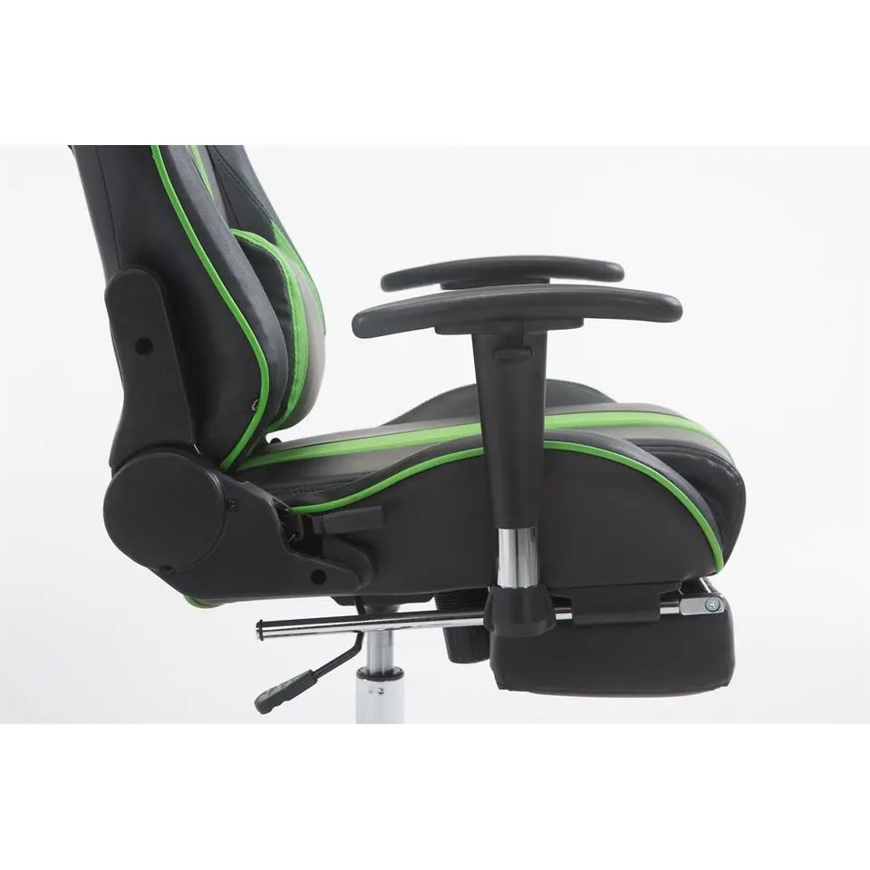 CLP Bureaustoel Limit zwart Frame - Kunstleer - zwart/groen