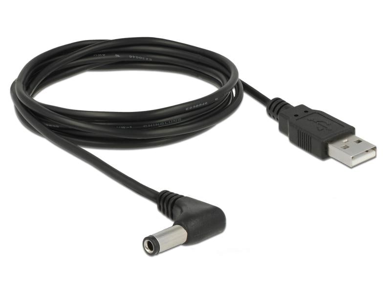 Delock USB-Stromkabel Hohlstecker 5.5/2.5mm USB A - Spezial Delock USB Stromkabel zu DC 5,5 x 2,5 mm Stecker 90° 1,5 m