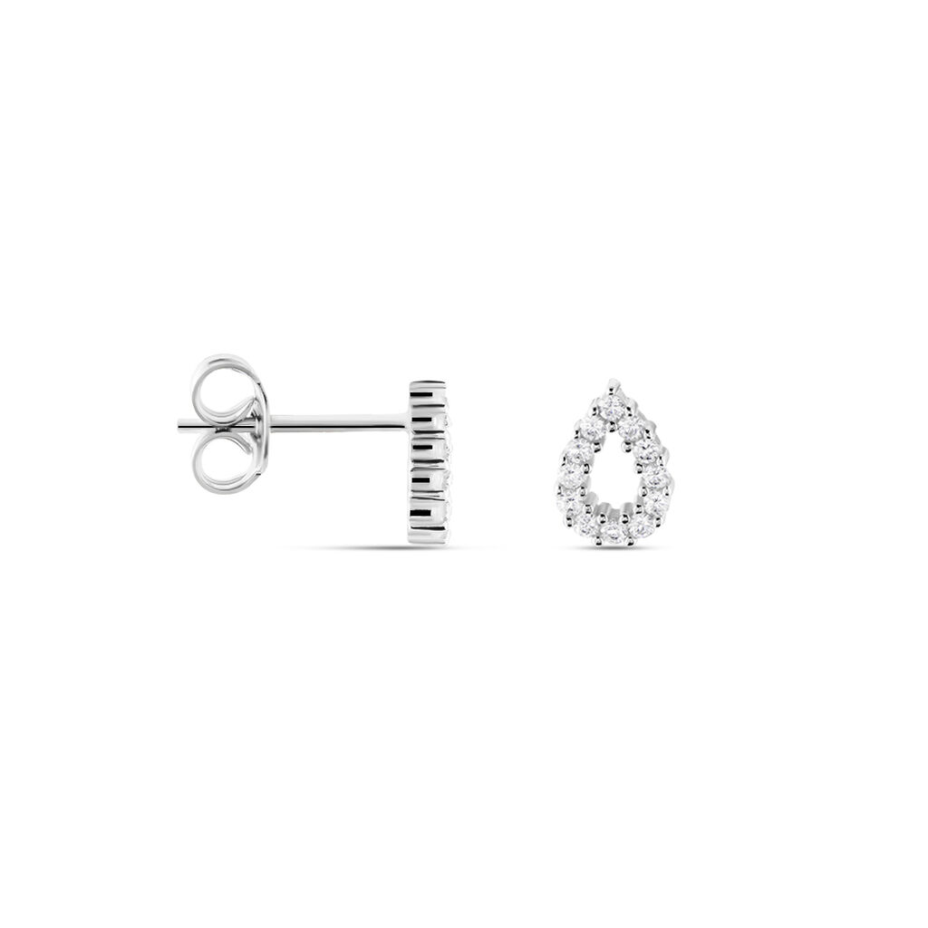 Boucles D'oreilles Puces Argent Blanc Britovius Oxydes De Zirconium