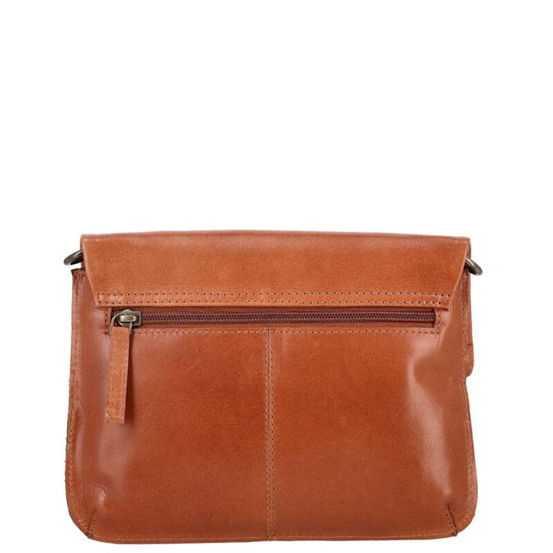 DSTRCT Alba Crossbody Flap Bag Cognac