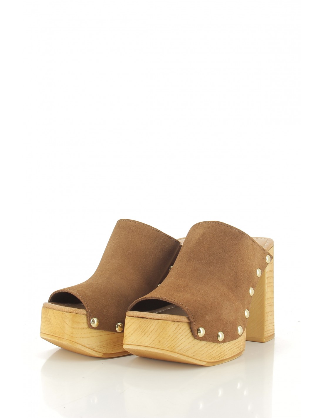 sandro rosi Mules à talon femme 8758 cuir marron