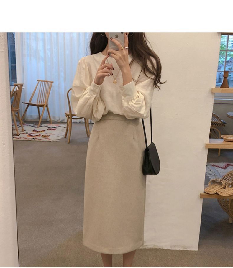 JOWI - Effen blouse met pofmouwen