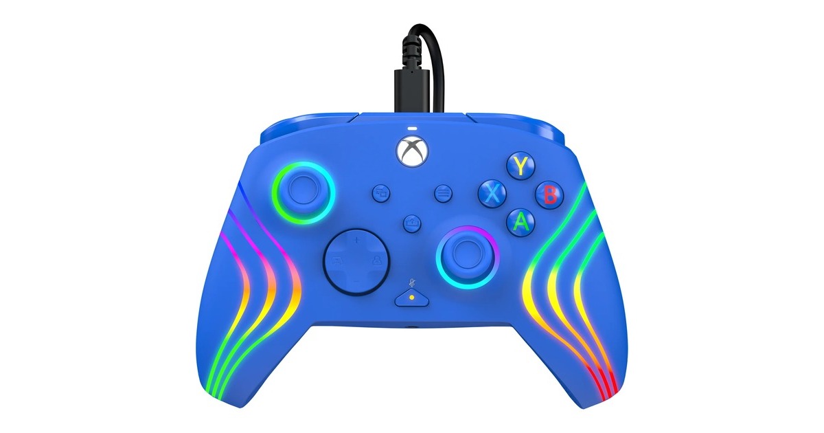 PDPWired Controller - Afterglow Wave  (Blauw, Xbox Series X|S, Xbox One, PC)