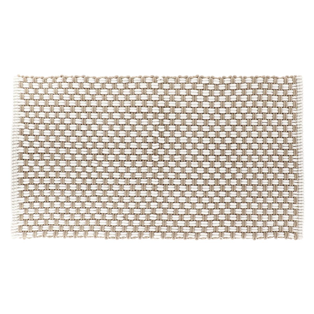 TAPIS CUZCO ASPECT MAILLE 45X90CM TAUPE NATUREL