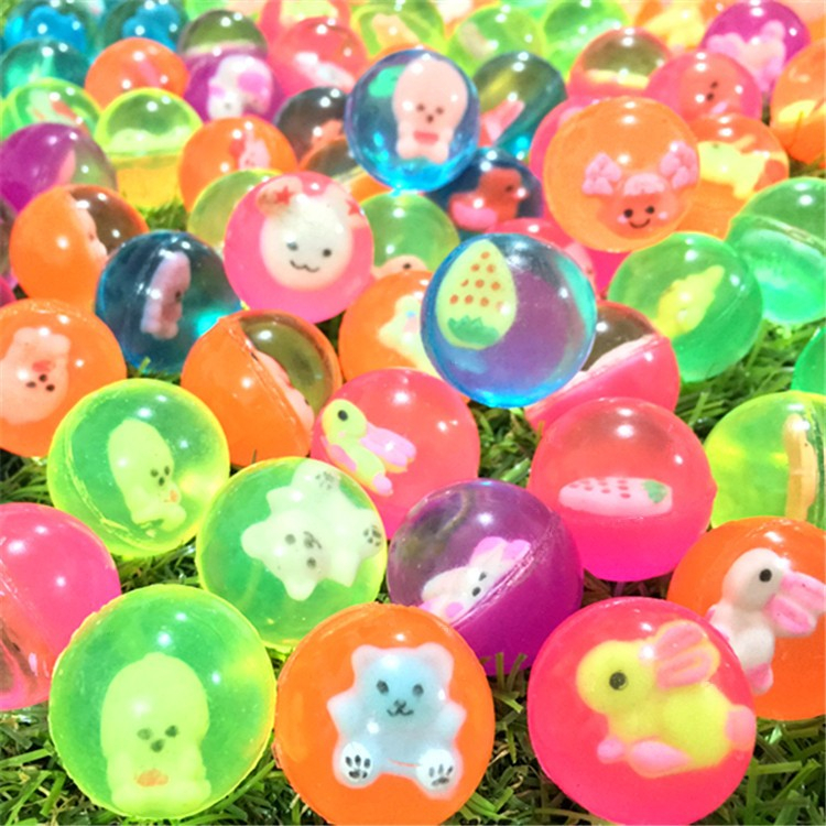 (100er Set) Ø25mm Gummi Ball Bouncing Hüpfball Spielzeug Mitgebsel Flummi - Assortiert