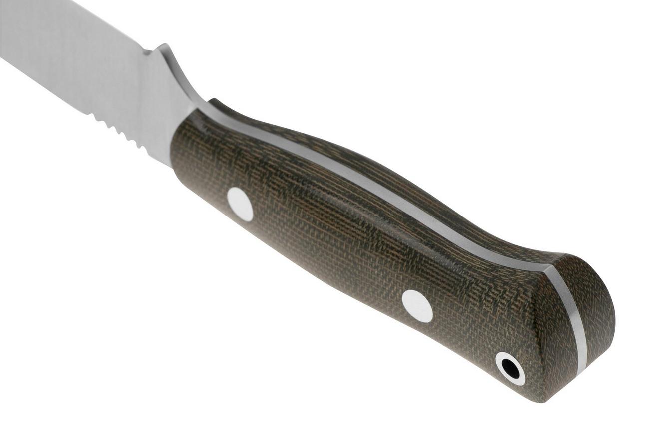 Bark River Bravo Necker K07-061GCM CPM Cru-Wear, Green Canvas Micarta, nekmes