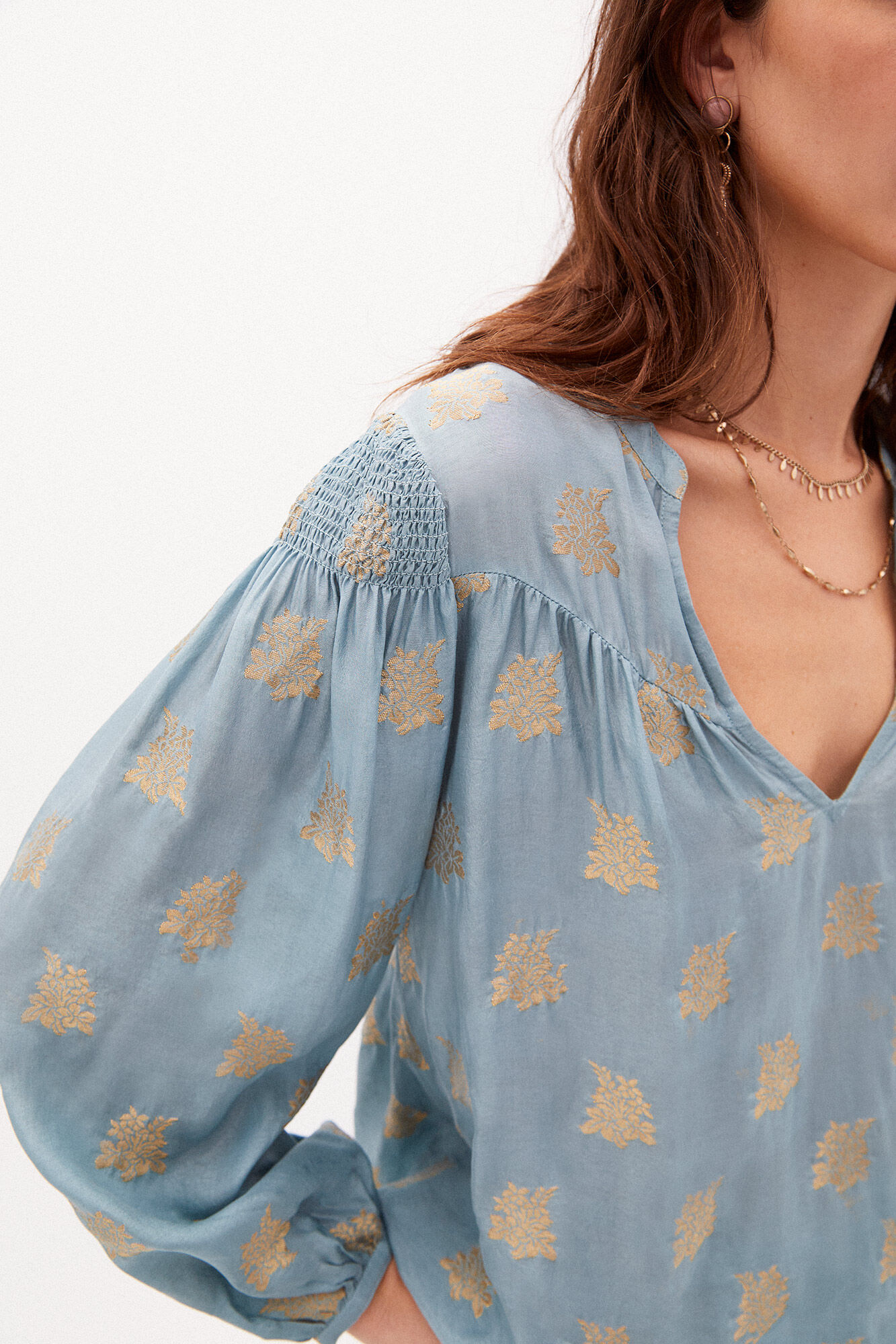 Blusa fluida e elegante com lurex - Verde