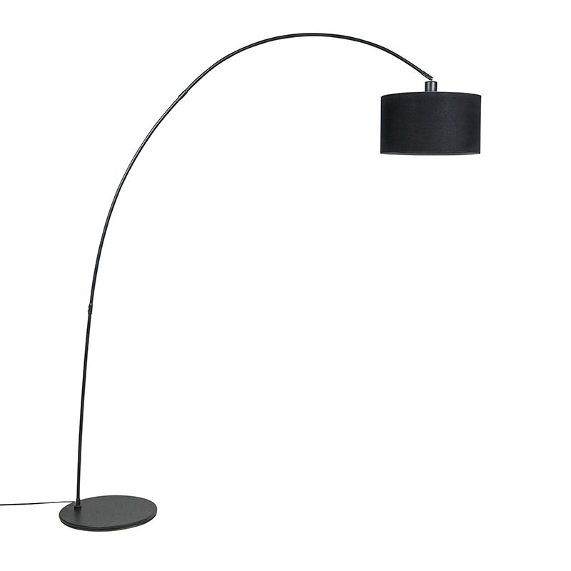 Moderne booglamp zwart met kap - Vinossa