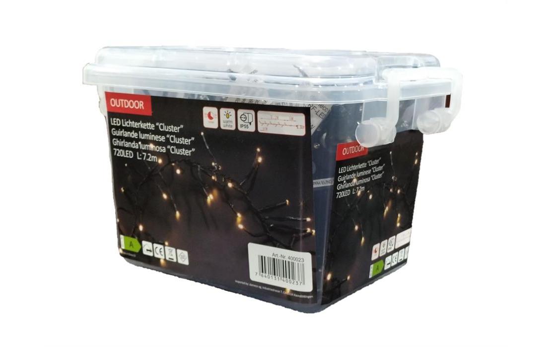 LED-Lichterkette Cluster 720 LED, 7.2 m, OutdoorLED Weihnachts-Lichterkette