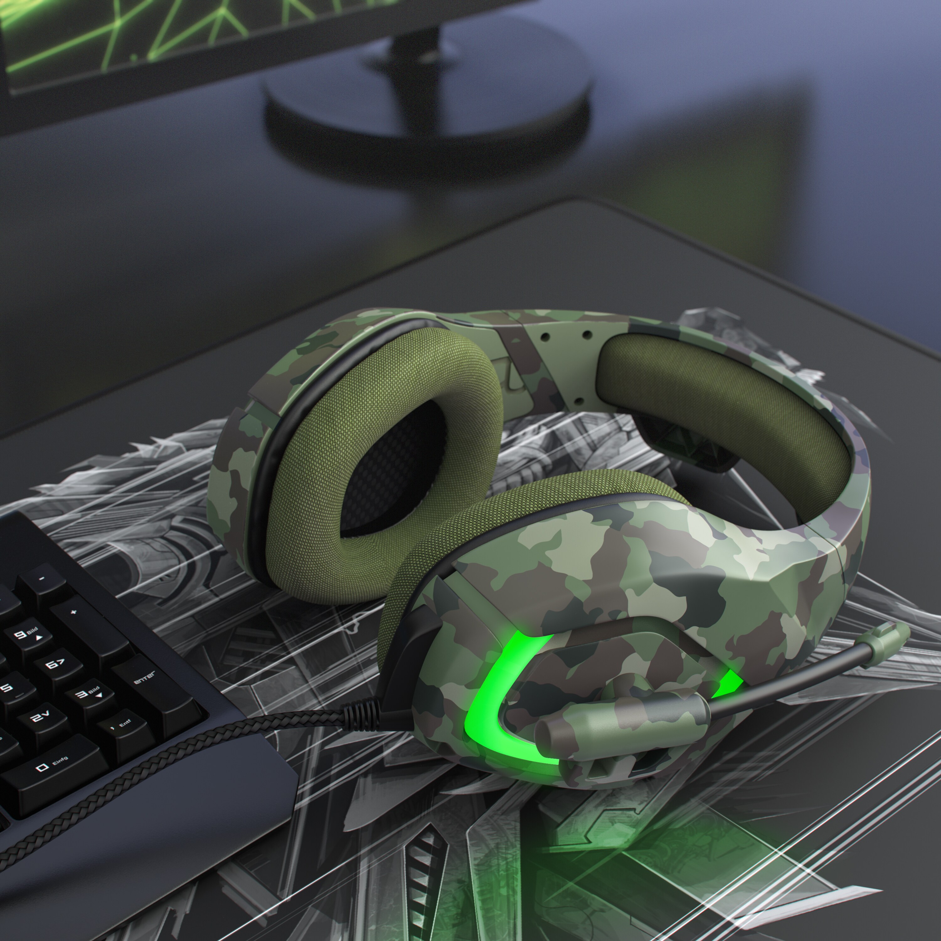 CSL USB Gaming Headset GHS-103 mit Mikrofon Kopfhörer für PC (Win XP/7/8/8.1/10), PS4/4 Pro