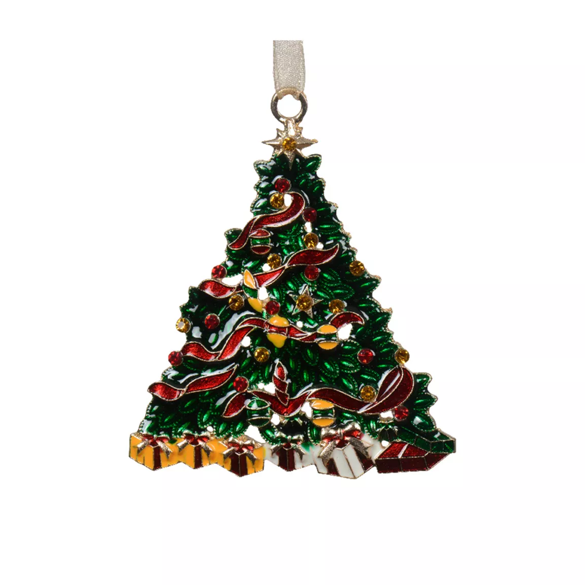 Sapin de Noël à suspendre (H6 cm) Merry Christmas Vert