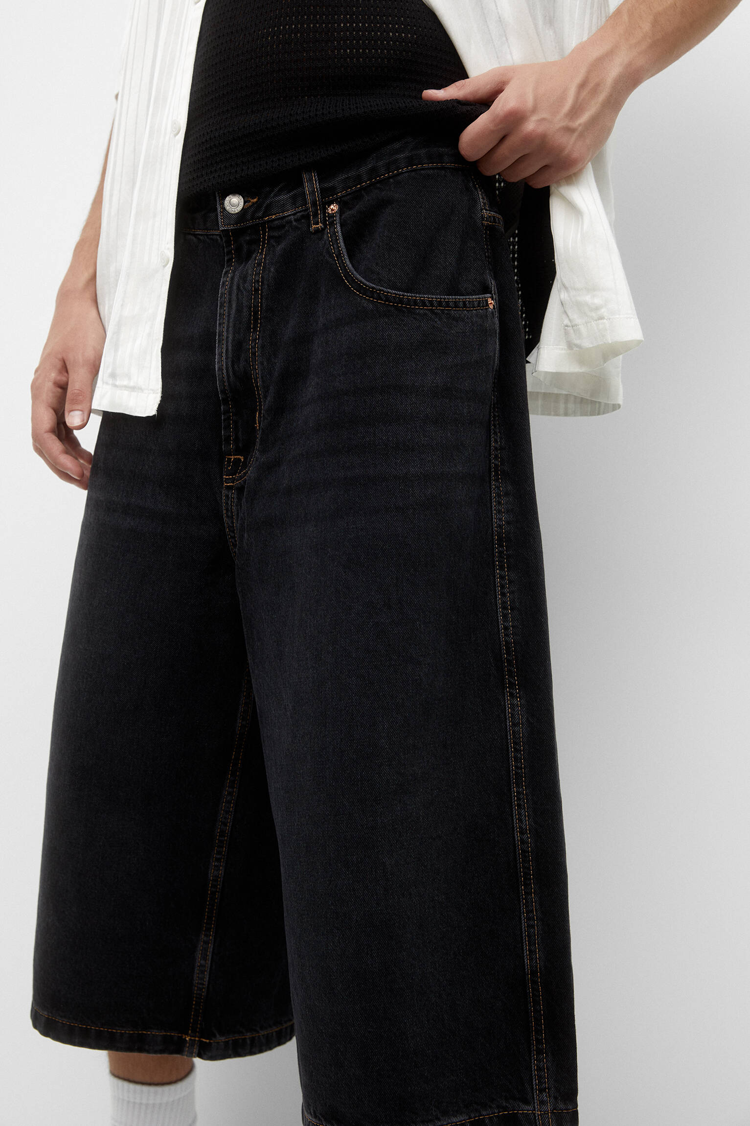 BERMUDA DENIM EXTRA LARGA BAGGY FIT - NEG-DELAV