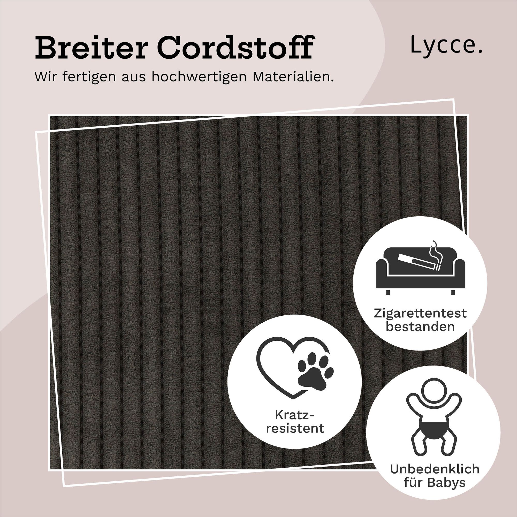 Lycce Kissenbezug aus trendigem Cordstoff (50 x 50 cm)