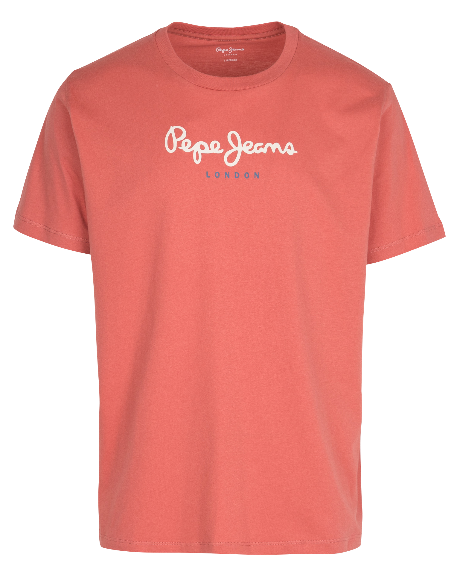 Tee-shirt col rond sérigraphié en coton | Marron
