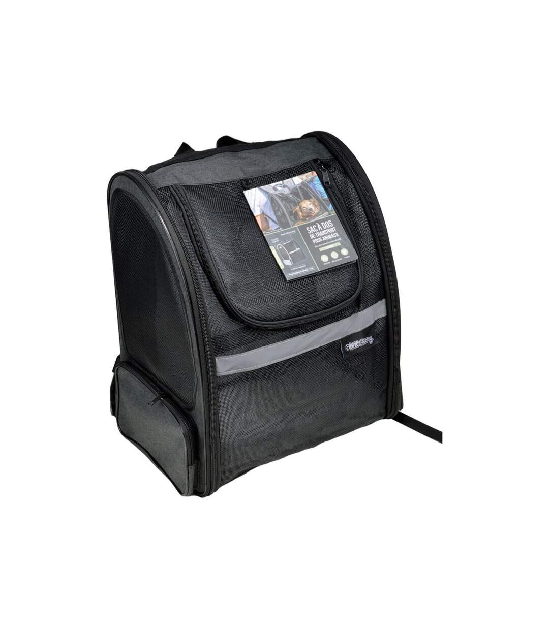 Paris Prix - Sac à Dos Transport Animaux extensible 44cm Noir