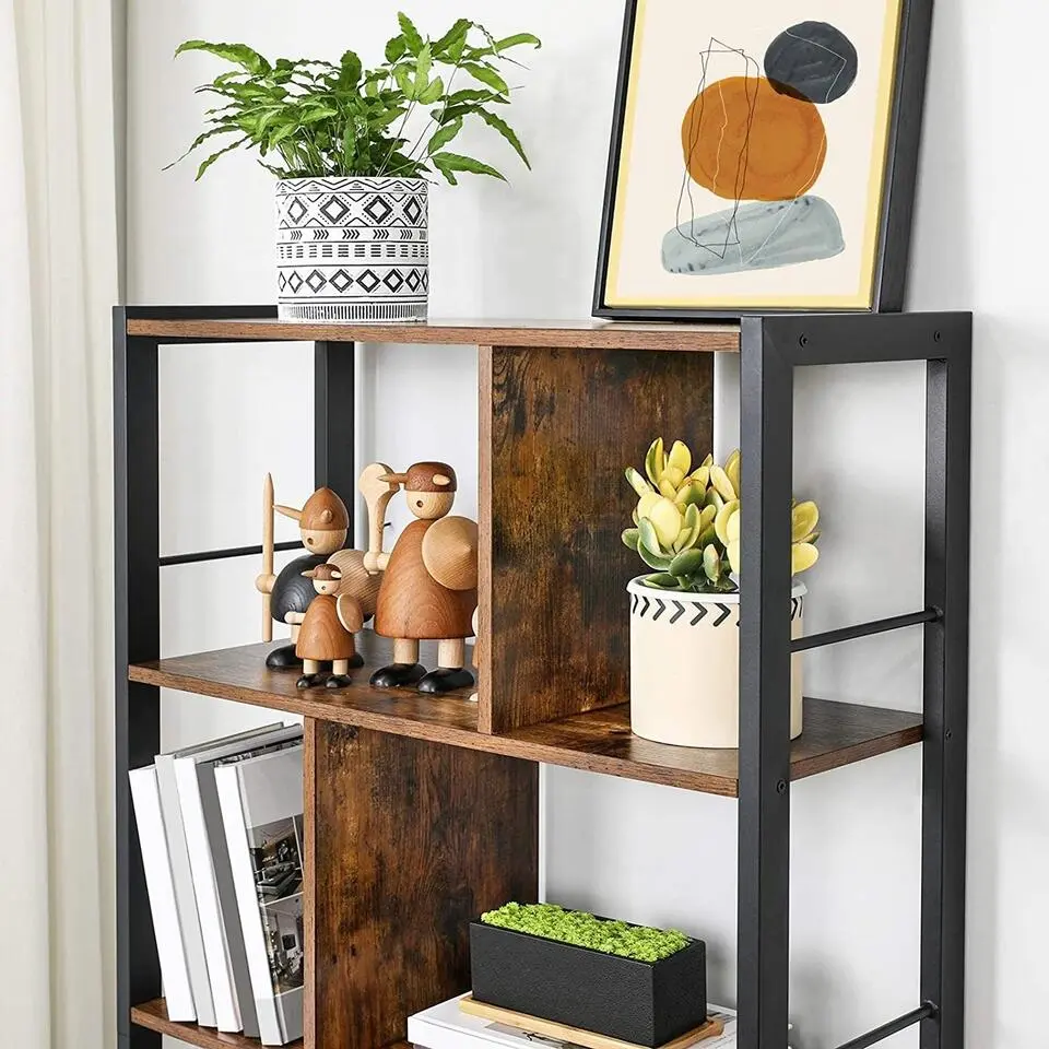 Bobbel Home - Boekenkast - 5 Planken - Hout - Bruin