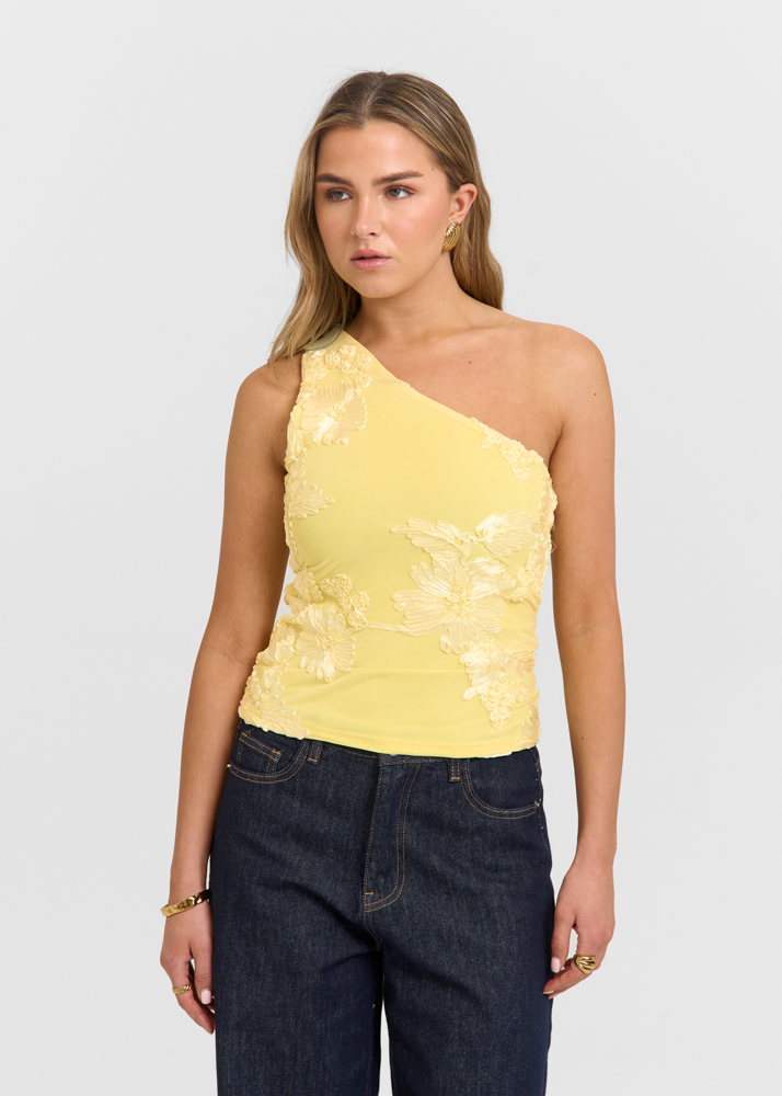 Marell one shoulder top butteryellow