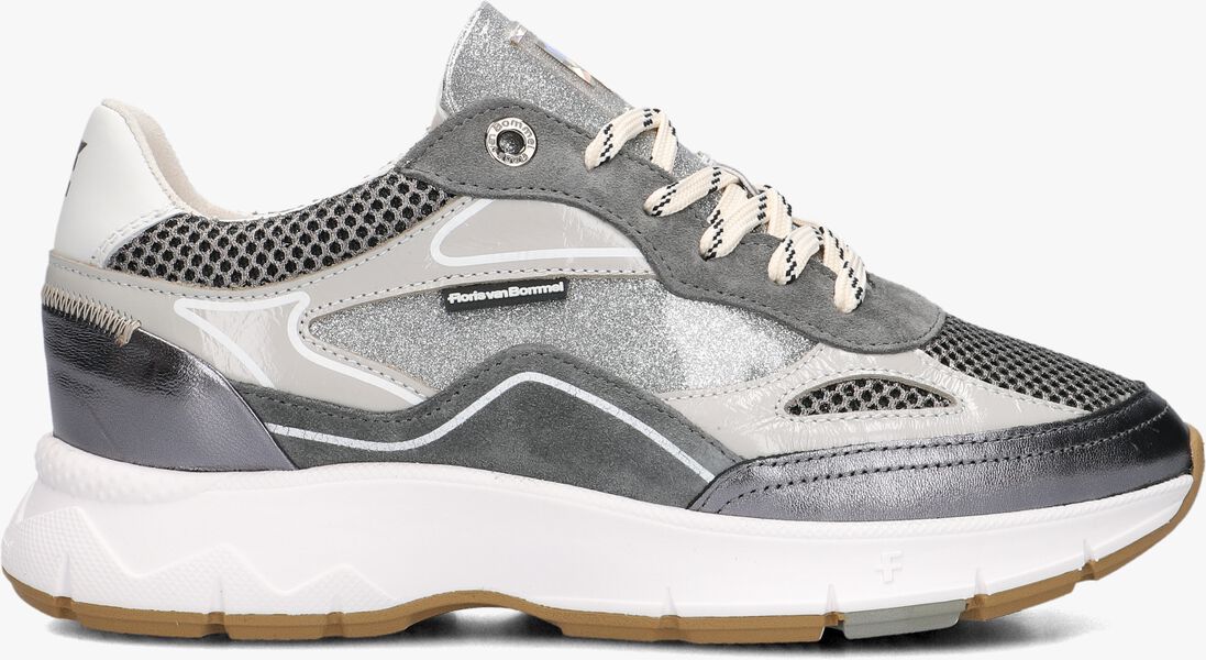 zilverkleurig floris van bommel lage sneakers sfw-10101