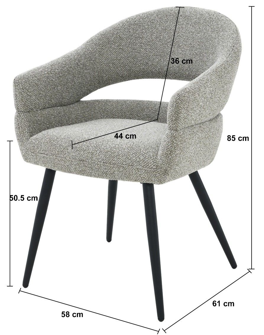 Eetkamerstoel Taupe Megan B58 x D62 x H85 cm