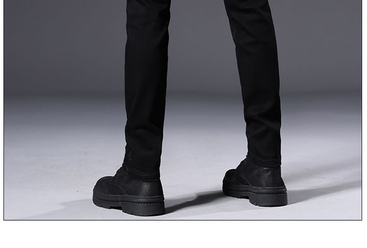 Nataro - Skinny jeans met effen fleecevoering en gemiddelde taillehoogte