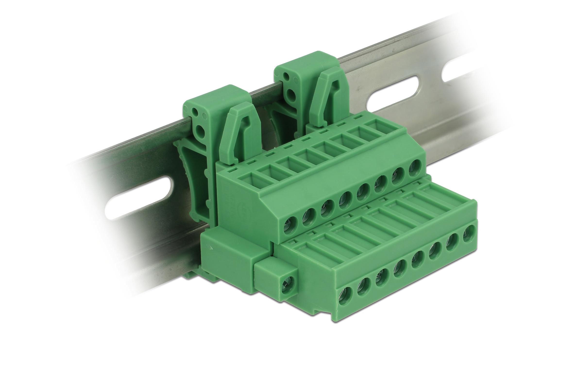 Hutschiene/DIN Rail Terminalblock 8PinDelock Terminalblock Set für Hutschienen 8 Pin mit Schraubverriegelung