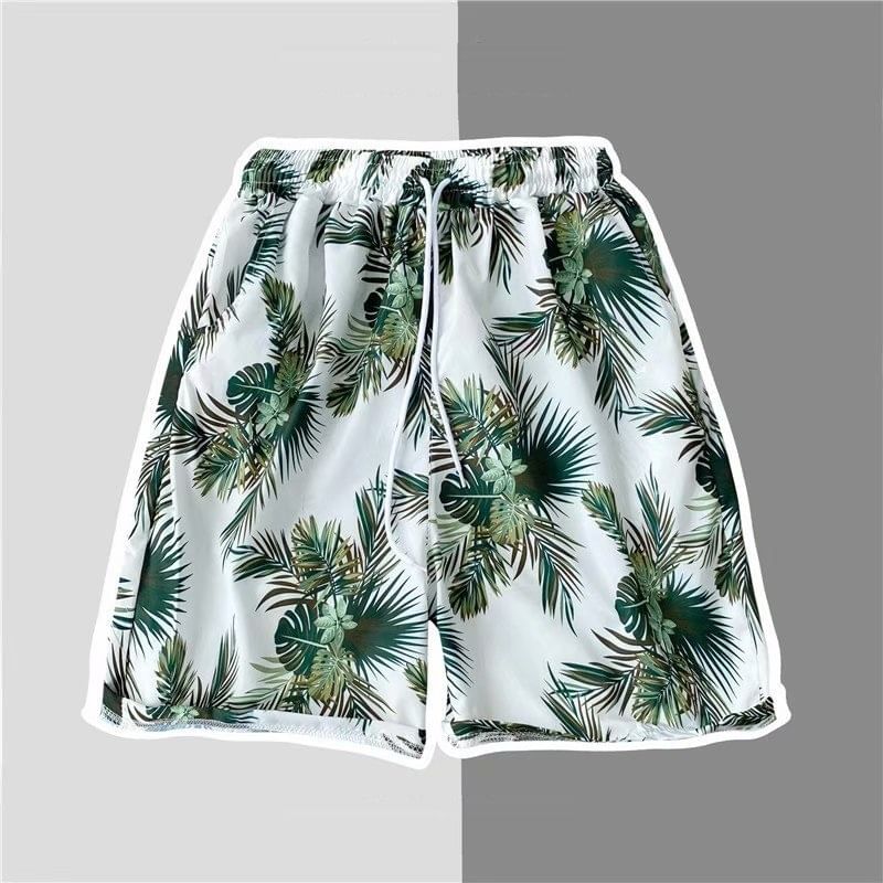 Acrius - Shorts met trekkoord in de taille en tropische print