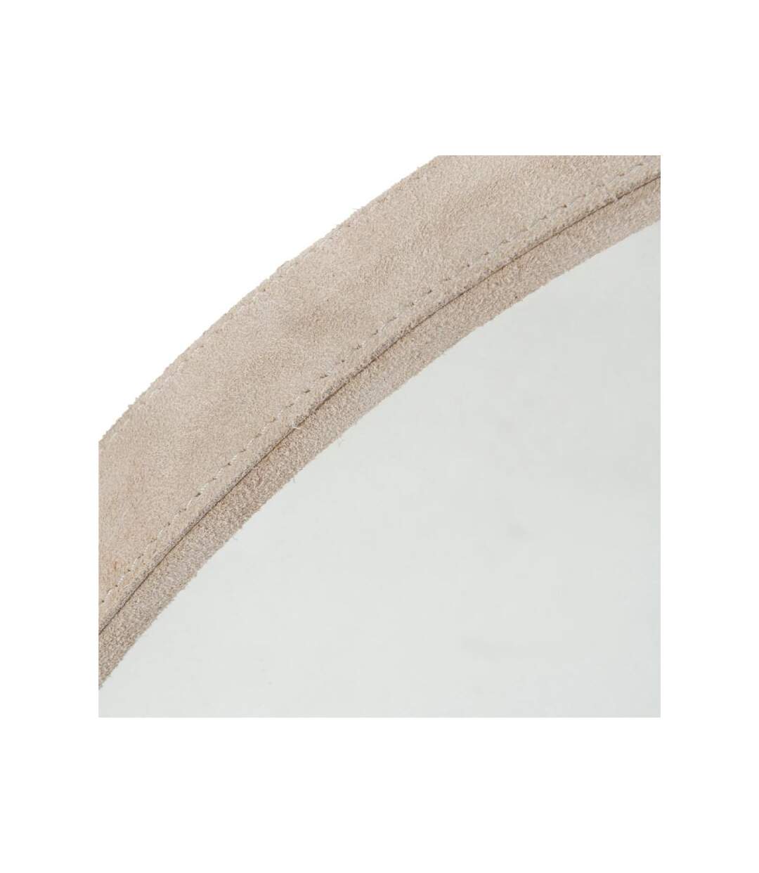Paris Prix - Miroir Mural Design En Cuir tortu 40cm Beige