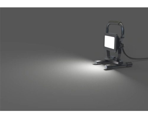 LED-werklamp met frame IP65 20W 3300 lm 5000 K koelwit, stroomkabel 3G1,0 mm² H07RN-F met veiligheidsstekker 3,0 m, afmetingen BxDxH 166x165x242 mm