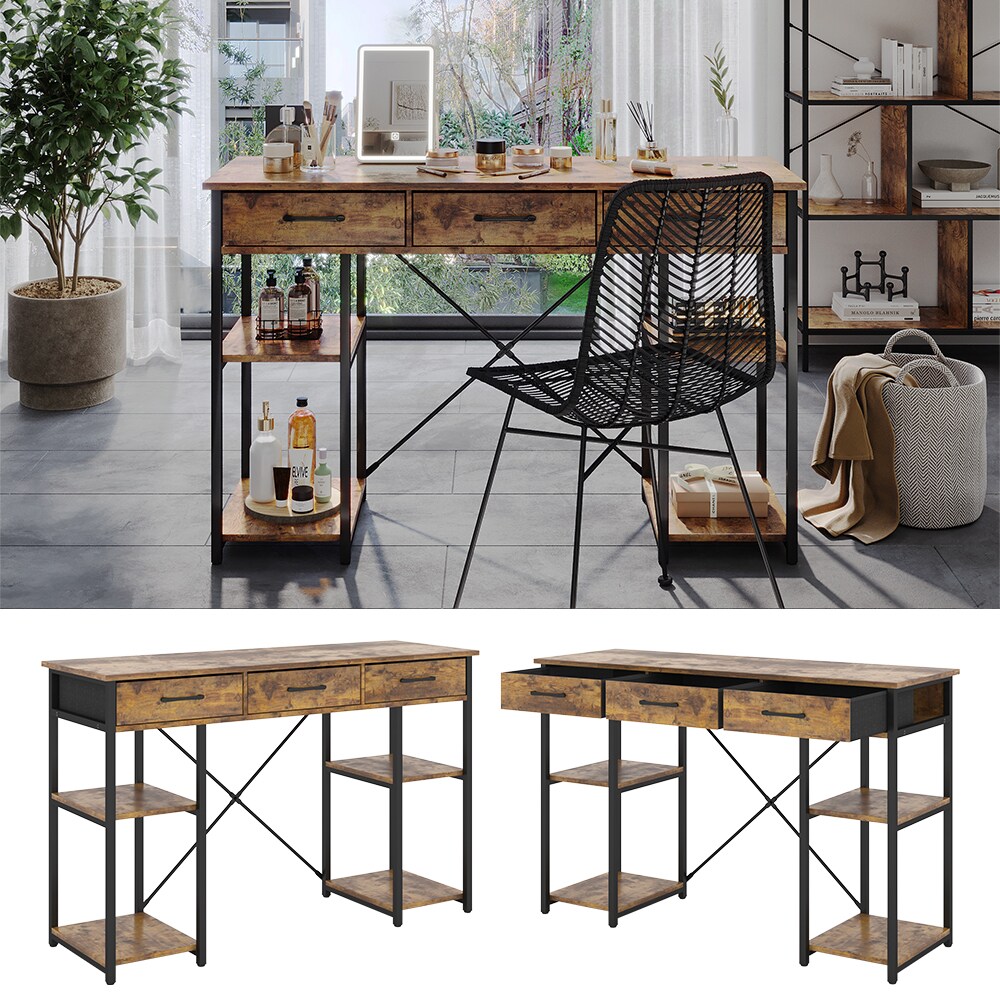 Vicco Schminktisch Chino Eiche 120 cm mit 3 Schubladen