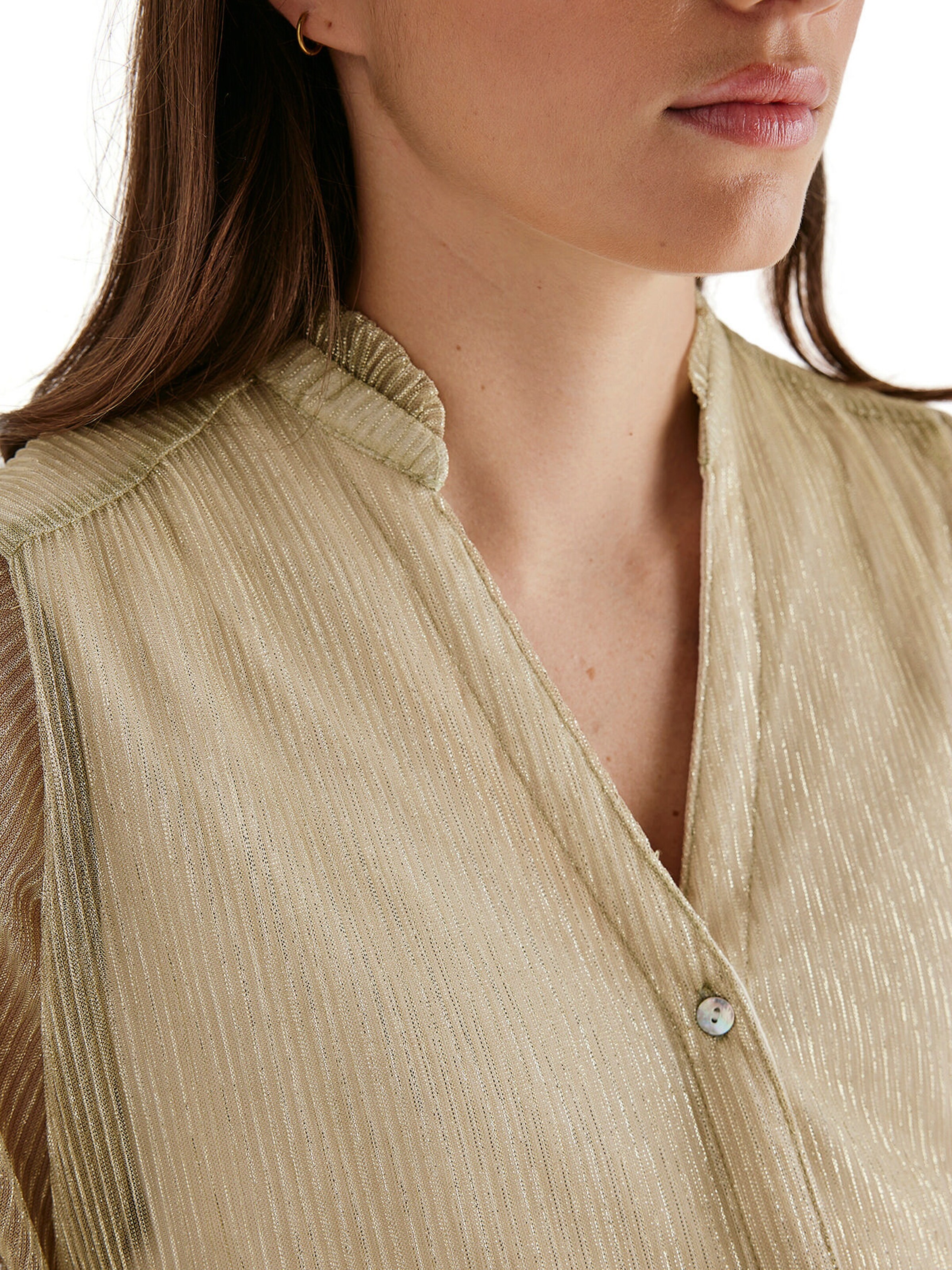 Vertbaudet Umstandsbluse aus Tüll und Metallic-Garn gold