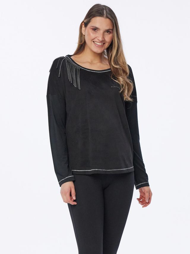 Shirt in Velourslederoptik