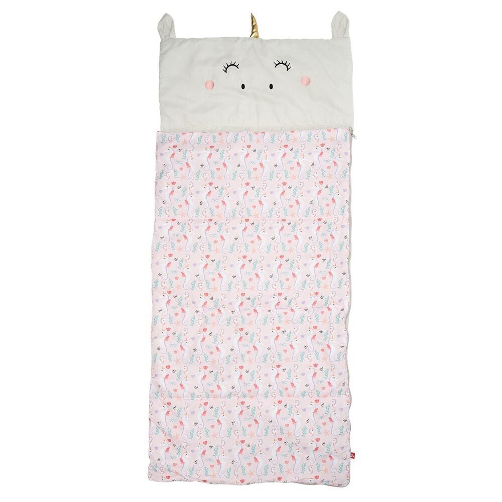 Sac de couchage enfant imprimé licorne polyester rose 160x70cm