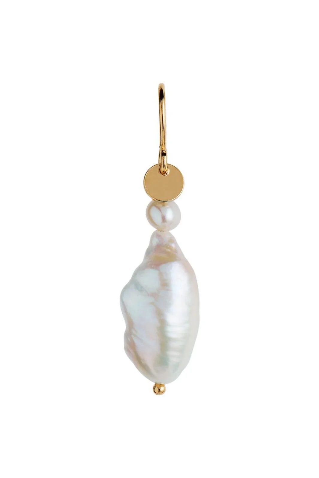 Stine A Long Baroque Pearl Earring Peach Sorbet Goldenen