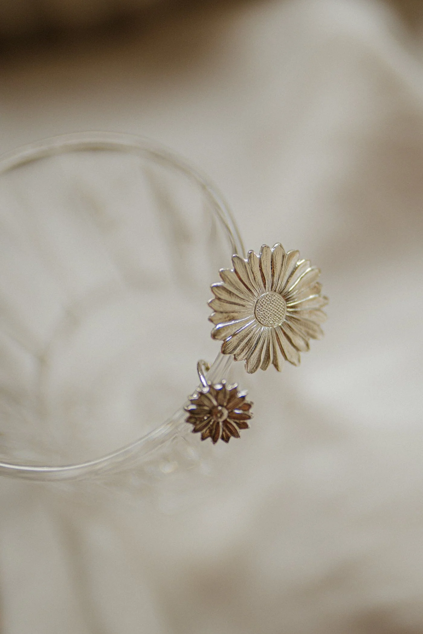 MAÏA - Maxi bague fleur doré à l'or fin | Argent